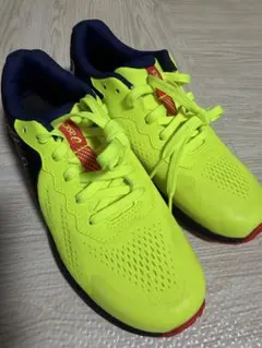 アシックス　レーザービーム　紐　23.0 ネオンイエロー／ゴールド