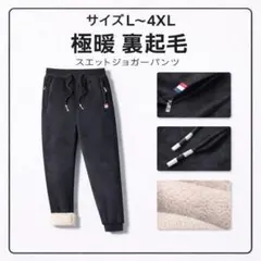 極暖 裏起毛 スウェット ジョガーパンツ メンズ レディース 防寒 あったかい
