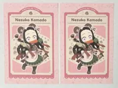 2枚 鬼滅の刃 カフェ 実りの秋まつり ポストカード 竈門 禰豆子