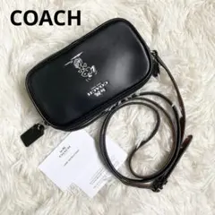 極美品 COACH PEANUTS コラボ SNOOPY カメラバッグ ブラック