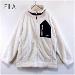 フィラ 蓄熱サーモスタットジャケット ボア 裏アルミ フリース オフホワイト M
