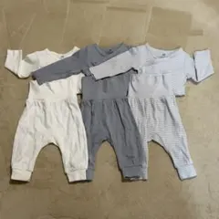 【未着用】H&M オーガニックコットン ロンパース パンツ6点セット 2-4M