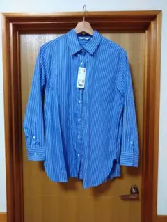 UNIQLO青と白のストライプ XLサイズ 長袖シャツ
