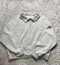 ハーフジップ グレー スウェット