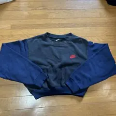 NIKE クロップドスウェット ネイビー Sサイズ