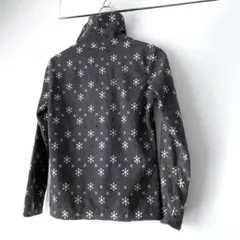 UNIQLO ユニクロ スノー柄 フリース タートルネック チャコールグレー