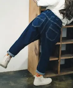 ガーデナーテーパードデニムパンツ　120