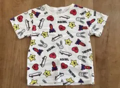 X-girl 総柄Tシャツ100㎝　キラッキーのサムネイル