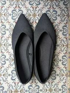 ウォッシャブルニットフラットシューズ ブラック　gu 　23.5cm