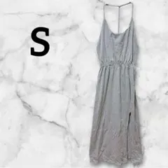 グレー キャミソール ロングワンピース【S】スリットあり　セクシー　夏　オシャレ