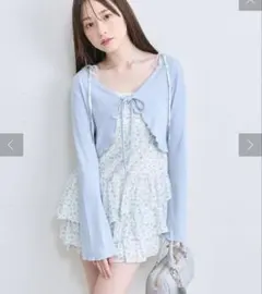 オリーブデオリーブ ライトブルー フリルキャミワンピース