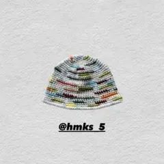 ハンドメイド ニットバケットハット カラフル