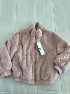 新品未使用タグ付き! GU ピンク フェイクファーブルゾン110センチ