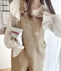 JaVa ジャバ オーバーオール サイズS サンドベージュ レディース