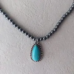 ネックレス ターコイズ ペンダント アメカジ ナバホ族スタイル 雫