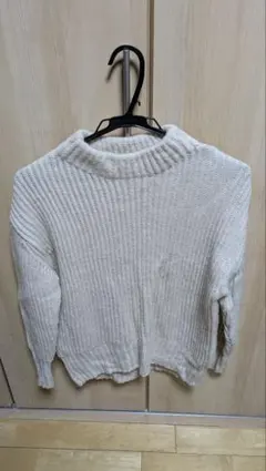 MUJI 無印良品アイボリーリブニットセーター XS-S