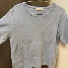 laurenhi ライトブルー 半袖クルーネックセーター