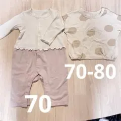 ベビー服　長袖ロンパース　半袖　Tシャツ　２点セット