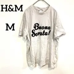H&M【M】Buona Serata! ホワイト Tシャツ