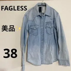 美品★ デニムシャツ シャツ 長袖 サイズ38 ライトブルー メンズ シャツ