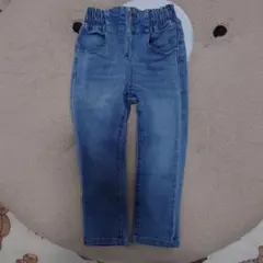 デニムブルーロングパンツ ゴムウエスト