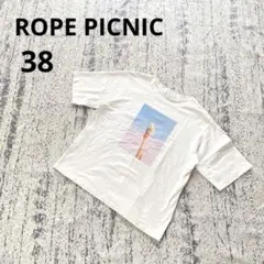 ロペピクニック フォトプリント 半袖 Tシャツ 38 白 コットン 着回し