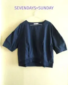 セブンデイズサンデイ☆ネイビー トップス ボックスシルエット シャツ