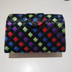 カラフルな格子模様のクラッチポーチ パーティーバッグ