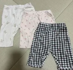 ベビー　ズボン　レギンス（ブラック・ホワイト） 90cm 7分丈　3枚セット