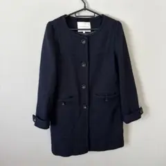 ray beams ネイビー　ウール　ノーカラーコート　ジャケット