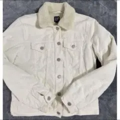 GAP デニムジャケット ボア襟 ホワイト※