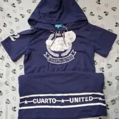 CUARTO UNITED フード付きワンピース ネイビー Mのサムネイル