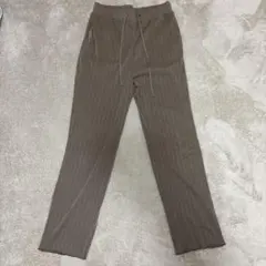 GU ストライプ イージーパンツ Mサイズ ブラウン