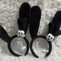 オズワルドカチューシャペア 黒 ディズニーカチューシャ カップルカチューシャ