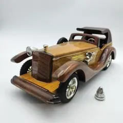 【訳あり】木製 クラシックカー 置物 全長37cm アンティーク風 ミニカーのサムネイル