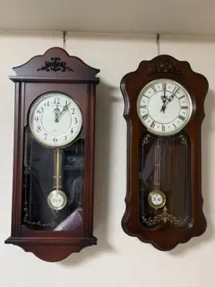 【2台セット】柱時計 振り子時計 クォーツ CITIZEN AICHI 古時計のサムネイル