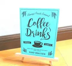 雑貨　コーヒー　ブルー　おしゃれ　看板　 ウェルカムボードのサムネイル