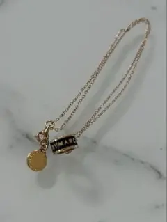 MARC JACOBS ロゴリングネックレス ゴールド×ブラック コインチャーム