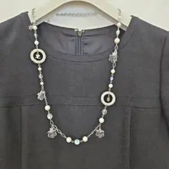 Courrèges クレージュ ロングネックレス ビーズ　ステーションネックレス