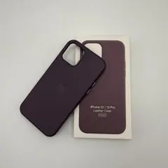 新品　純正互換品-iPhone12/12pro レザーケース パープル