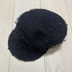 CA4LA カシラ ドットチュールキャスケット 黒 レース