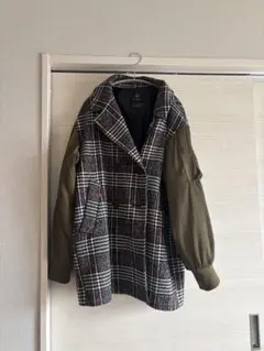 【w closet】 チェック柄コート