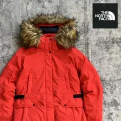 ザノースフェイス　ダウンジャケット　ロングダウンジャケット　赤　レディースL