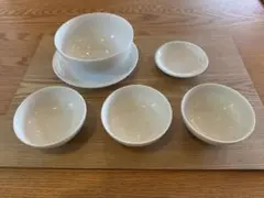 角田依子　knot soup plate 5枚 ☆新品未使用☆ 角田依子 ガラス皿 knot soup plate（L）ホワイト