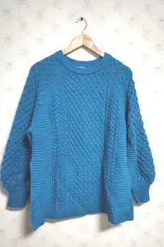 ☆LEPSIM レプシィム マタニティ／5ゲージケーブルクループルオーバー 青☆