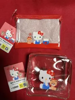 【再値下げ】韓国限定 ハローキティ クリアポーチ2点　新品 サンリオのサムネイル