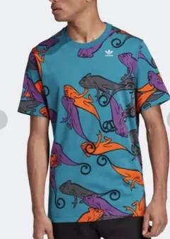 新品未開封　アディダス カメレオンTシャツ　カメレオンいっぱい