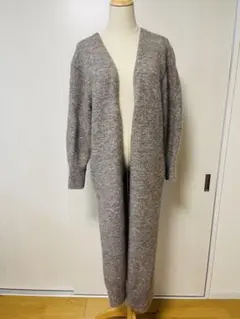 【最終値下げ】ビューティー&ユース モヘア ニットロングカーディガン グレー