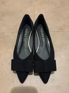 【値下げ中】【ほぼ未使用】LE TALON ブラック フラットシューズ