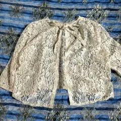 激レア エンブロイダリー 刺繍 レース シースルー ボレロ カーディガン F